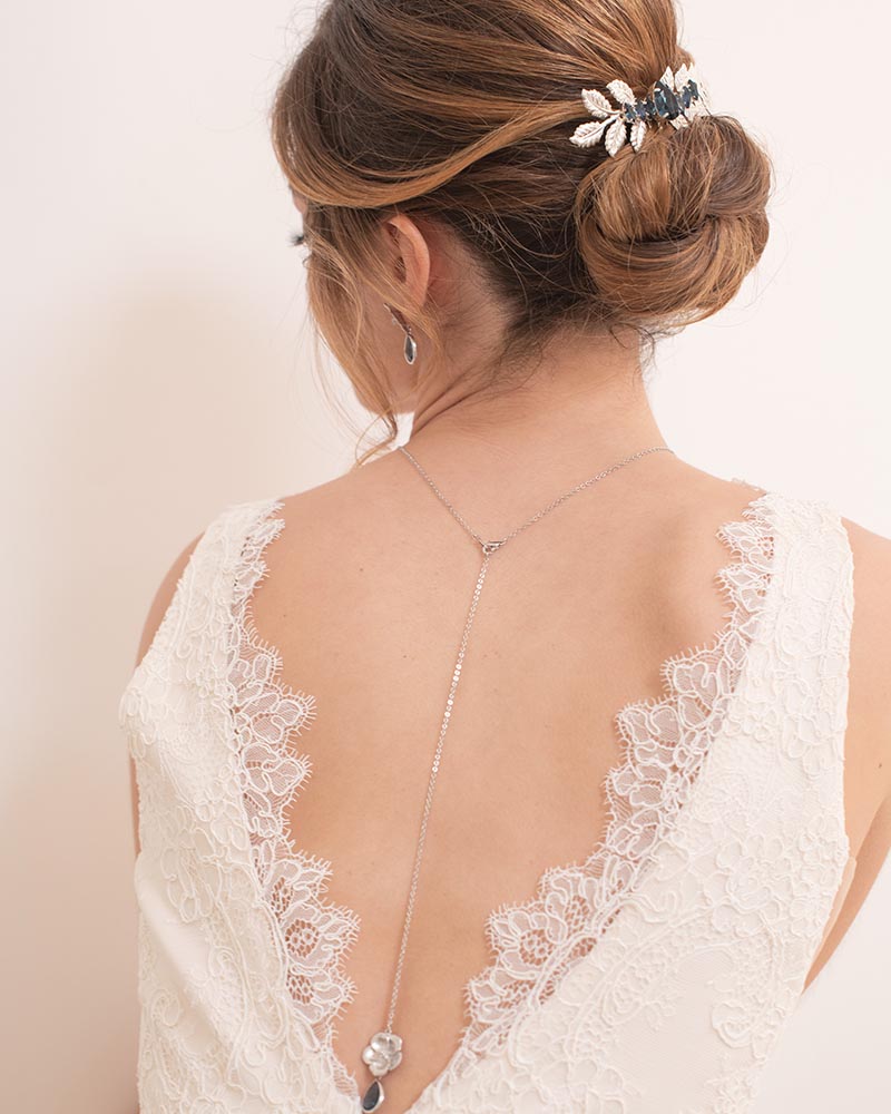 Boucles d’oreilles mariée Euridice– création française Atelier Sarah Aime