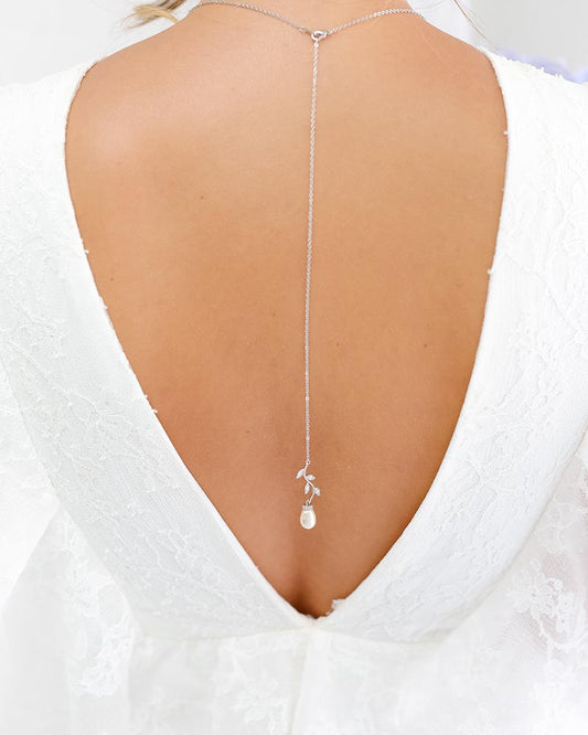 Bijou de dos mariée feuilles strass - Atelier Sarah Aime