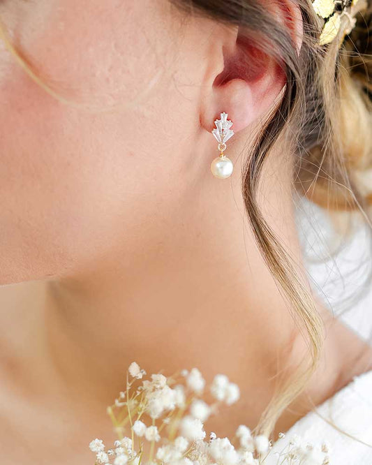 Maëlle – Boucles d’Oreilles Mariée Perles