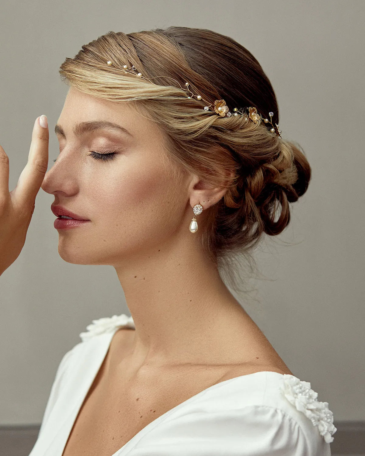 Boucles d’oreilles mariée  Jessica– création française Atelier Sarah Aime