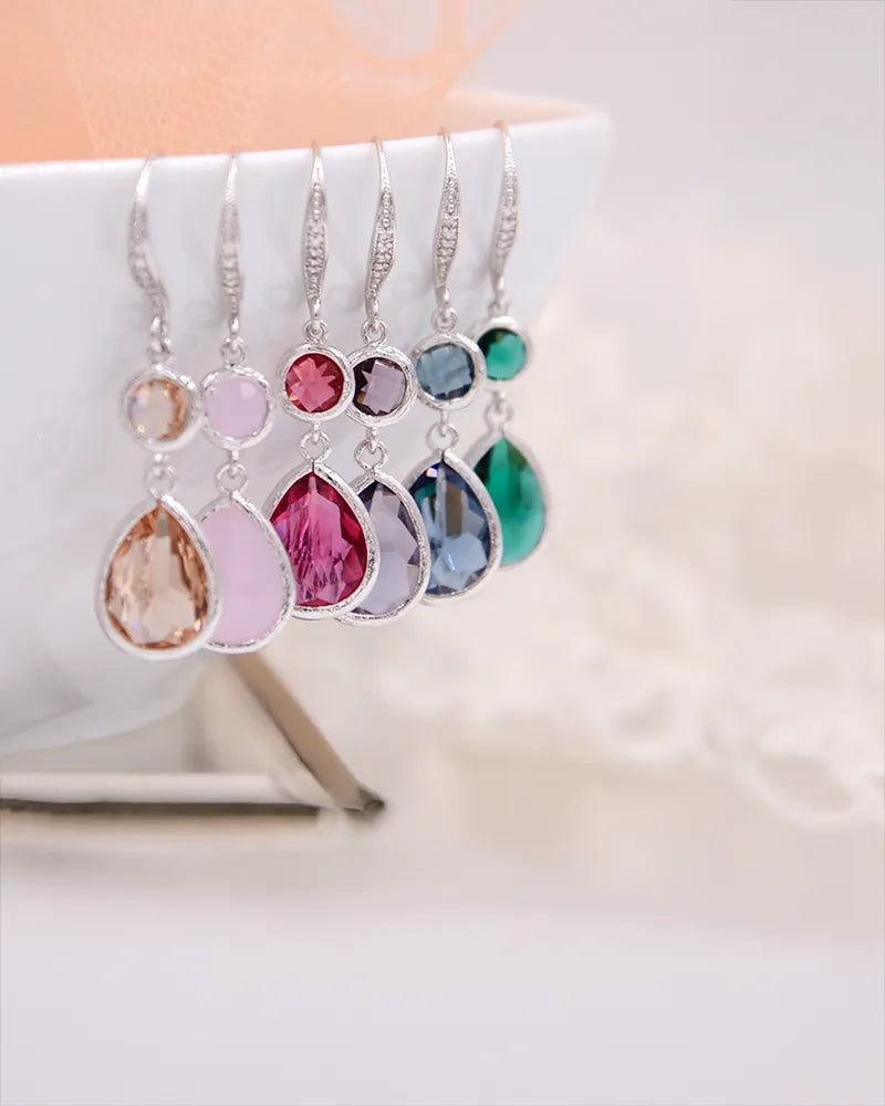 Boucles d’oreilles mariage  Jade – création française Atelier Sarah Aime
