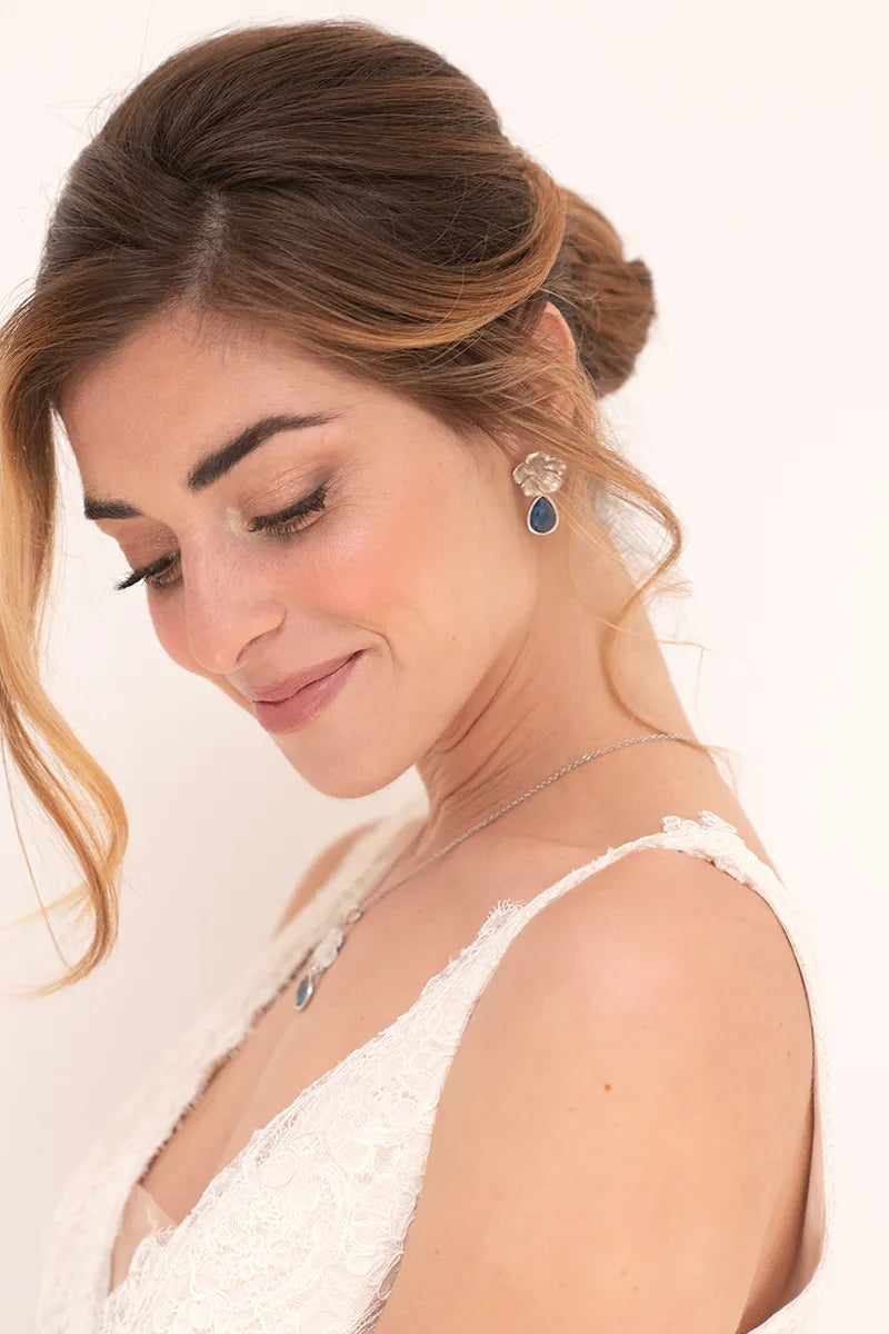 Boucles d’oreilles mariée Euridice– création française Atelier Sarah Aime