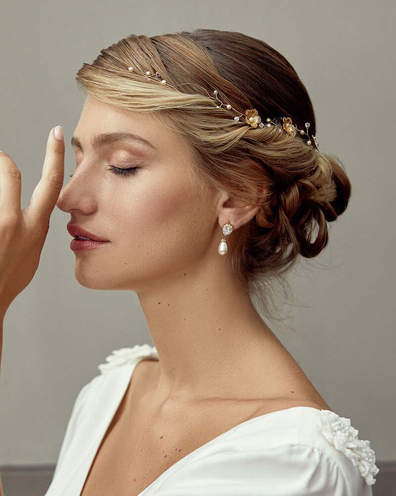 Boucles d’oreilles mariée Jessica– création française Atelier Sarah Aime