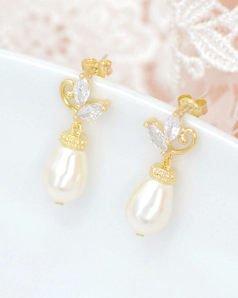 Boucles d’oreilles mariée kate perle– création française Atelier Sarah Aime