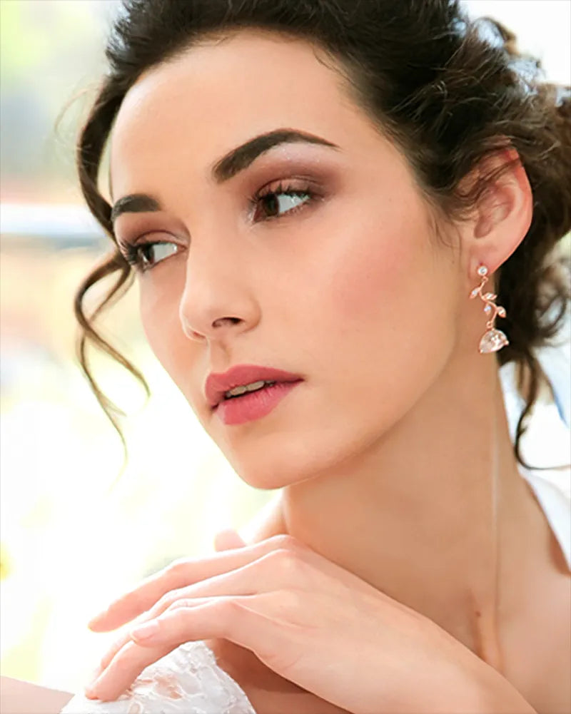 Boucles d’oreilles mariage branche Betina – bijou raffiné pour mariée