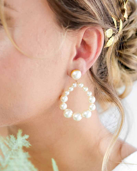 Clips d’oreilles mariée Leya– création française Atelier Sarah Aime