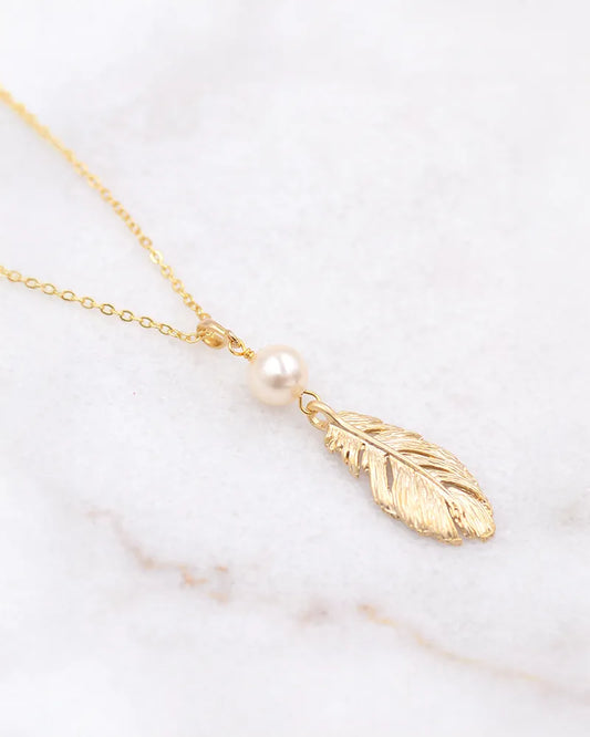 Collier Mariée Plume - Clyde -Atelier Sarah Aime