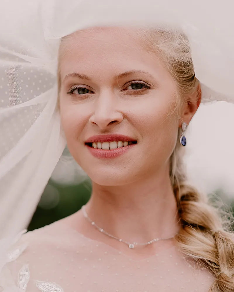 Boucles d’oreilles mariée June – création française Atelier Sarah Aime