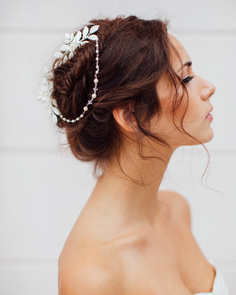 Peigne de mariée argenté