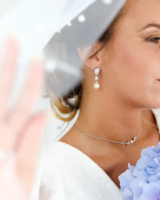 Boucles d'oreilles mariée Angéline - Atelier Sarah Aime