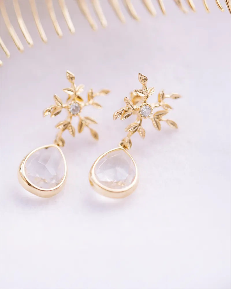Boucles d'oreilles mariée hiver flocon vivi - Mariage d'hiver