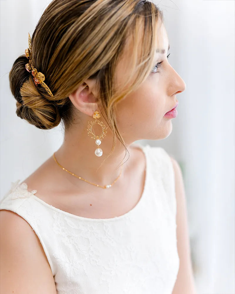 Boucles d'oreilles mariée Cali-Atelier Sarah Aime