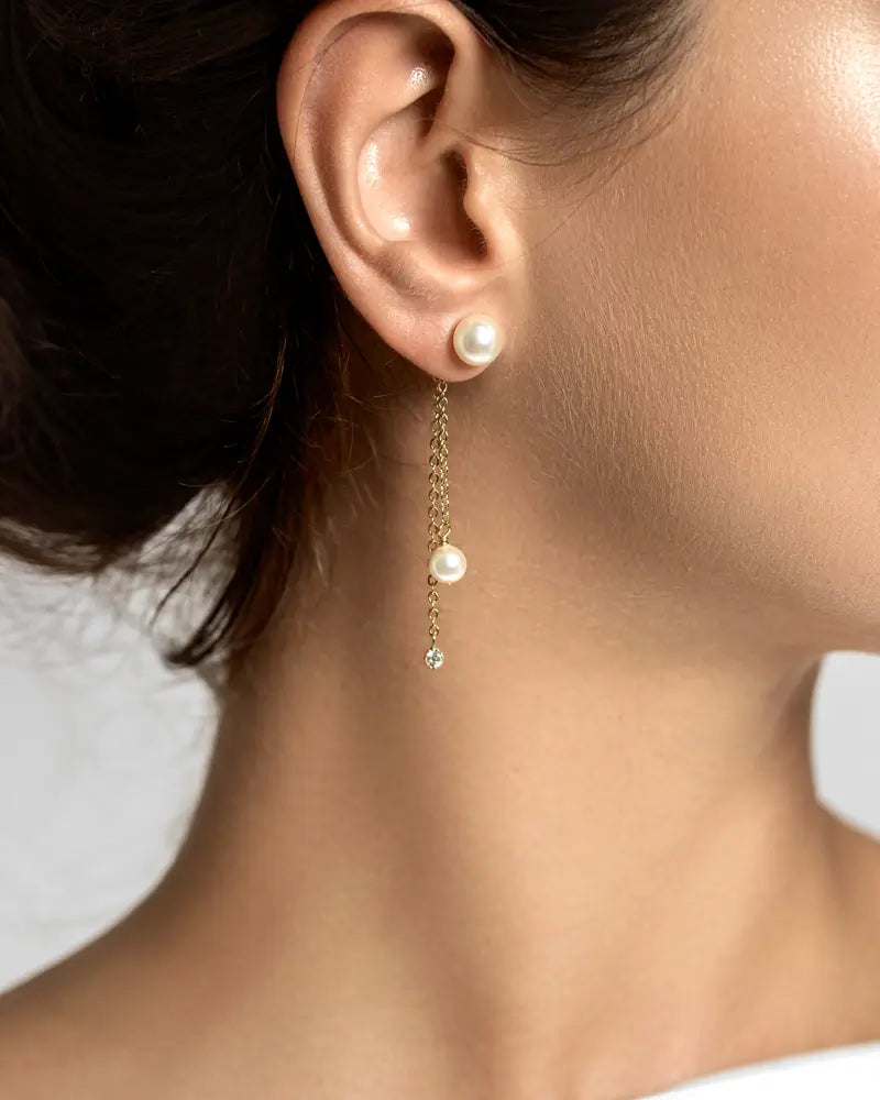 Léa – Boucles d’Oreilles Pendantes Perles Mariage