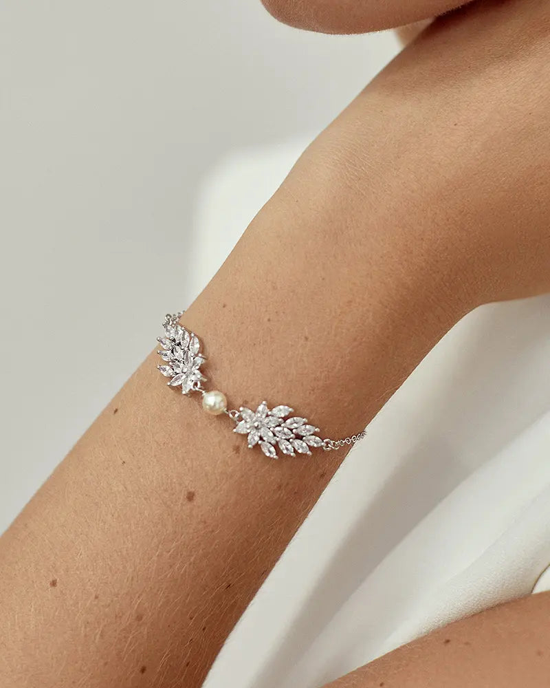 Bracelet mariée perle et strass- Atelier Sarah Aime