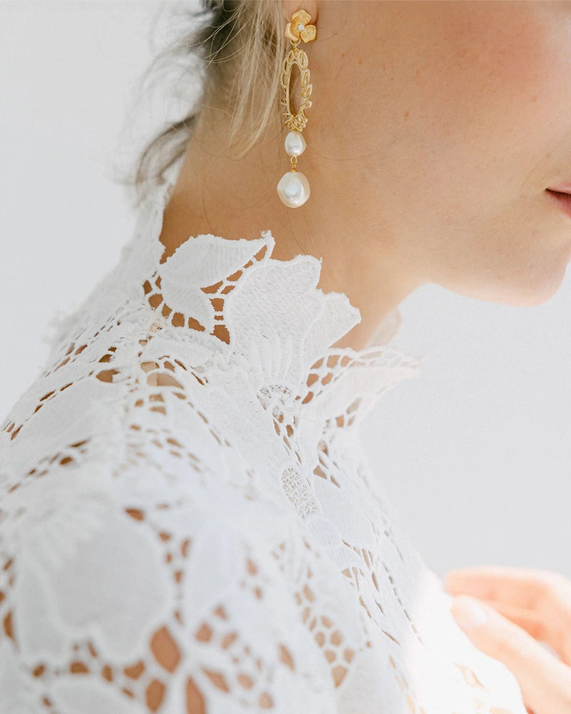 Boucles d'oreilles mariée Cali - Atelier Sarah Aime