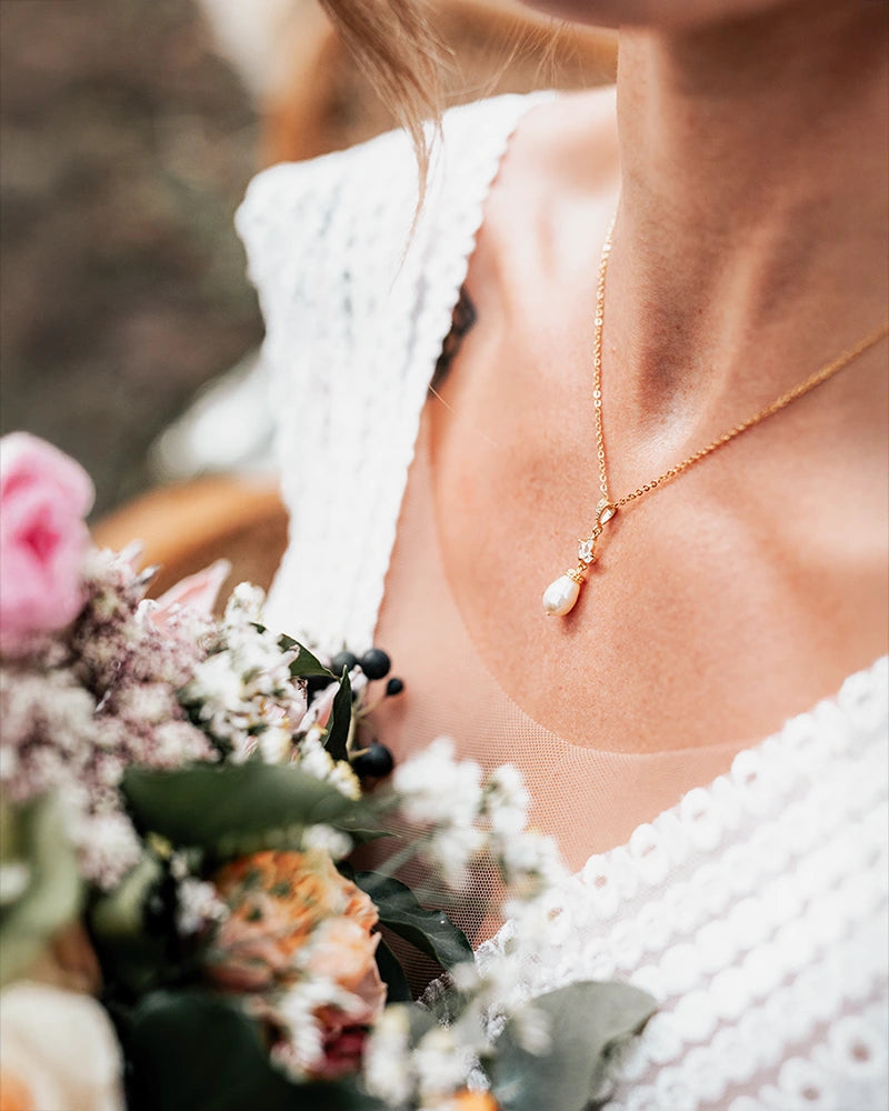 Collier mariée Perle Kate - Strass lumineux - Atelier Sarah Aime