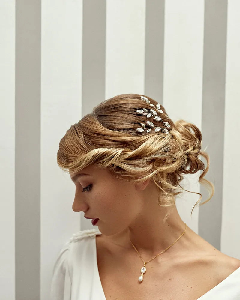 Pics à chignon mariage – modèle Faith x3, création artisanale Atelier Sarah Aime