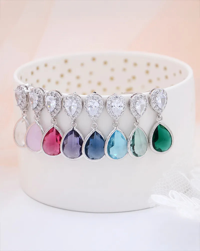 Boucles d’oreilles mariée June – création française Atelier Sarah Aime