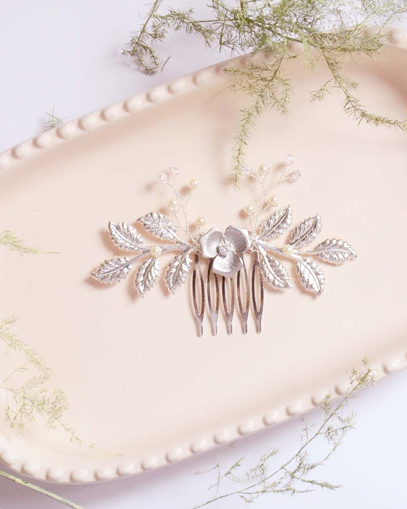 Peigne de mariée fleurs mariée