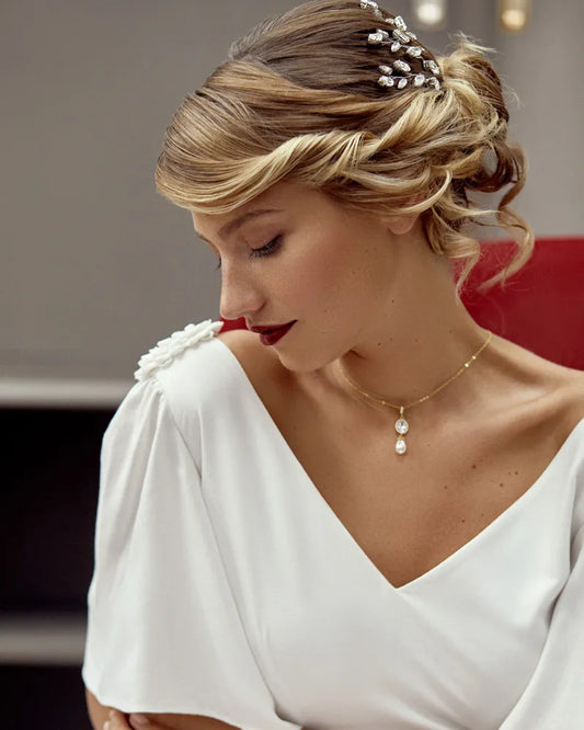 Collier de mariée Jessica – création française Atelier Sarah Aime