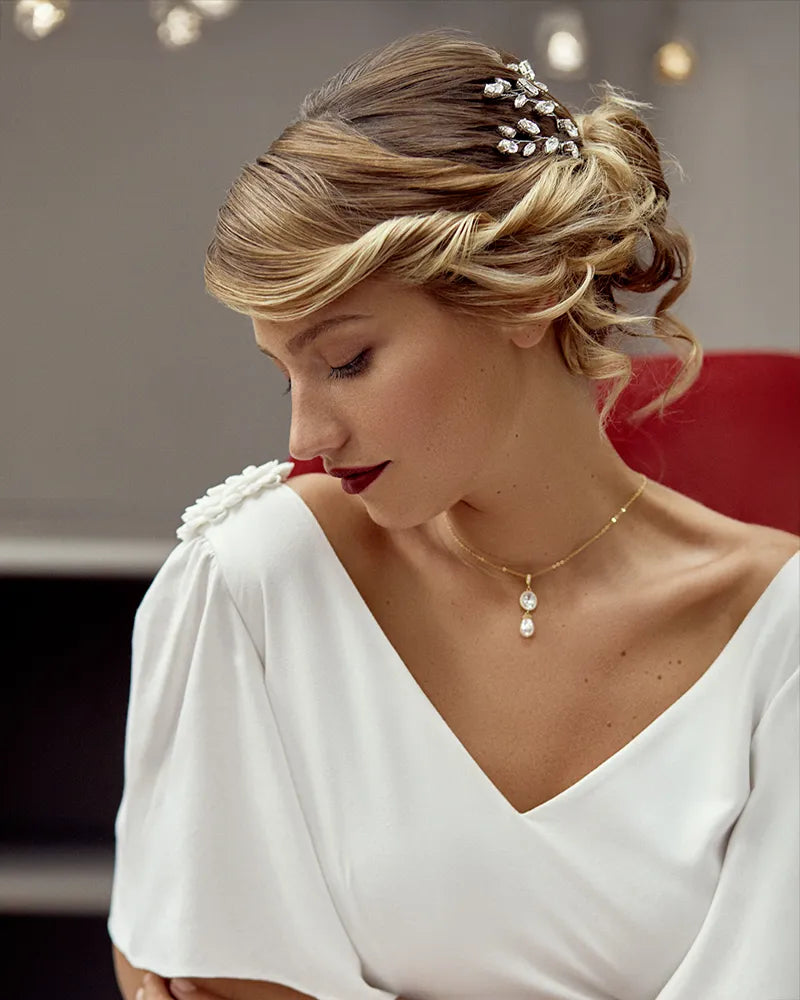 Pics à chignon mariage – modèle Faith x3,  mariage romantique