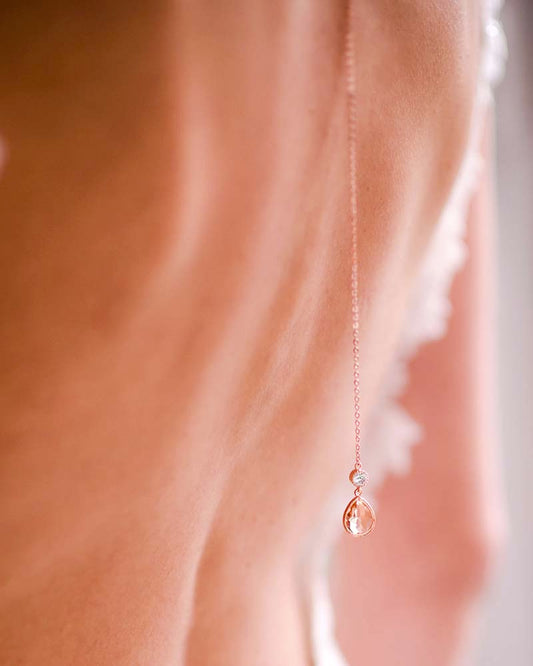 Bijou de dos Anaïs – pendentif rose gold pour robe dos nu mariée
