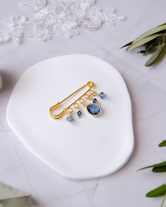 Attache traine de mariée bleu - Gepsy - Atemier Sarah Aime