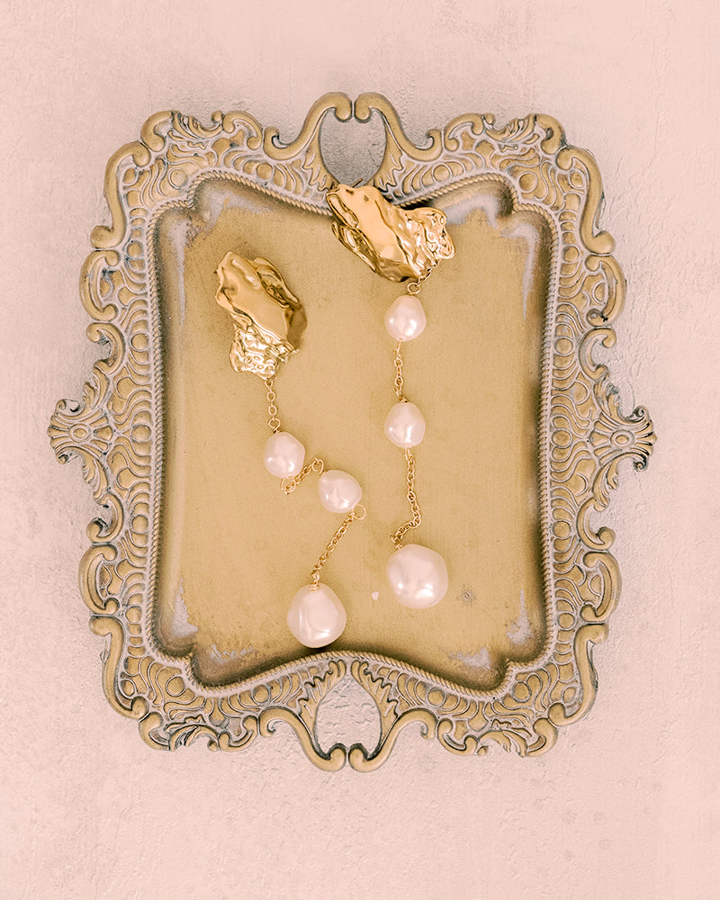 Azélide- Boucles d'oreilles mariée perles