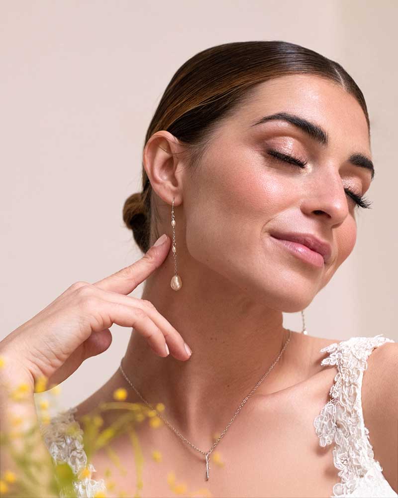 Boucles d’oreilles mariage perles  – Bijou raffiné pour mariée - minimaliste luxe