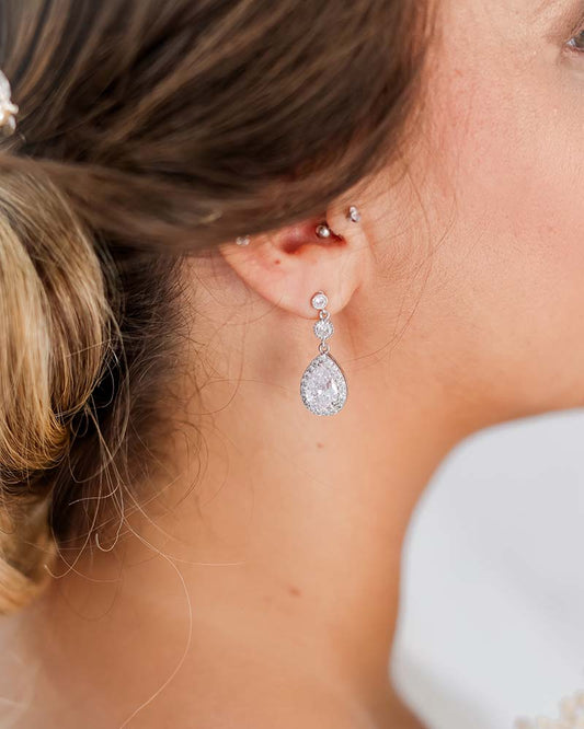 Boucles d’oreilles mariée Souad – création française Atelier Sarah Aime