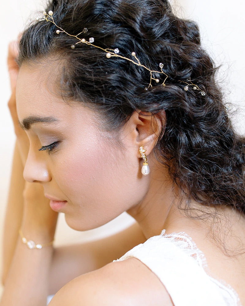 Boston – Boucles d’Oreilles Mariée Perles
