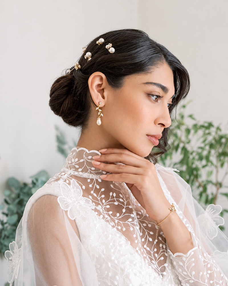 Jalane – Boucles d’Oreilles Mariée Perles