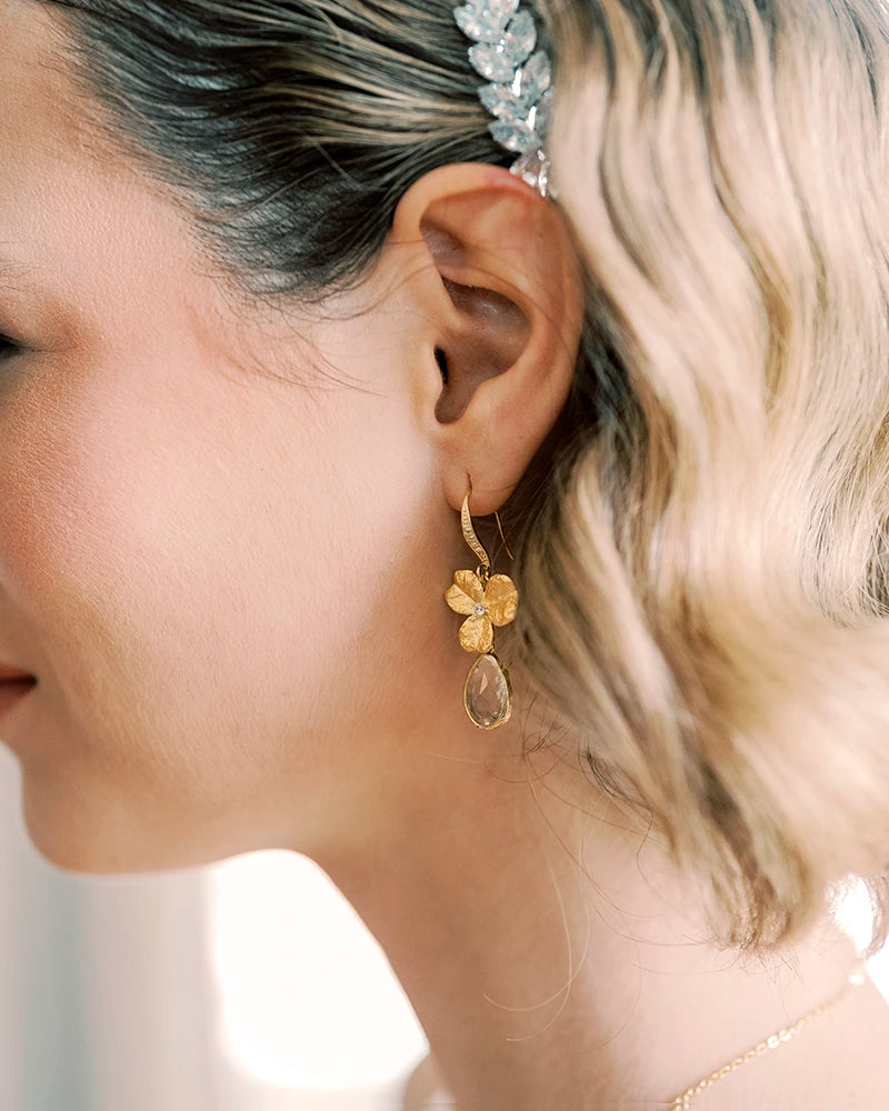 Boucles d'oreilles mariée Fleurs Charly - Atelier Sarah Aime