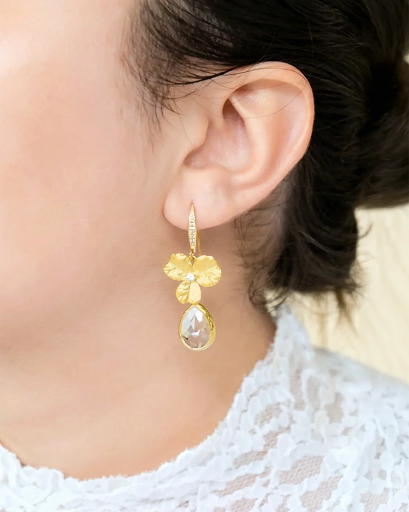 Charly – Boucles d’Oreilles Mariée Fleurs