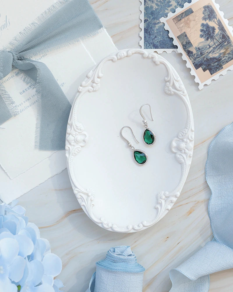 Boucles d'oreilles mariée vert émeraude - Bijoux mariage 