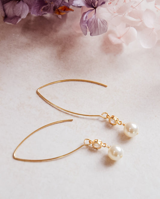 Boucles d’oreilles mariée Lola – création française Atelier Sarah Aime
