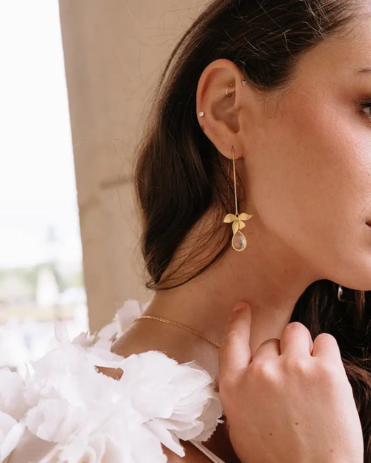 Boucles d'oreilles mariée Orchidée Riad - Atelier Sarah Aime 