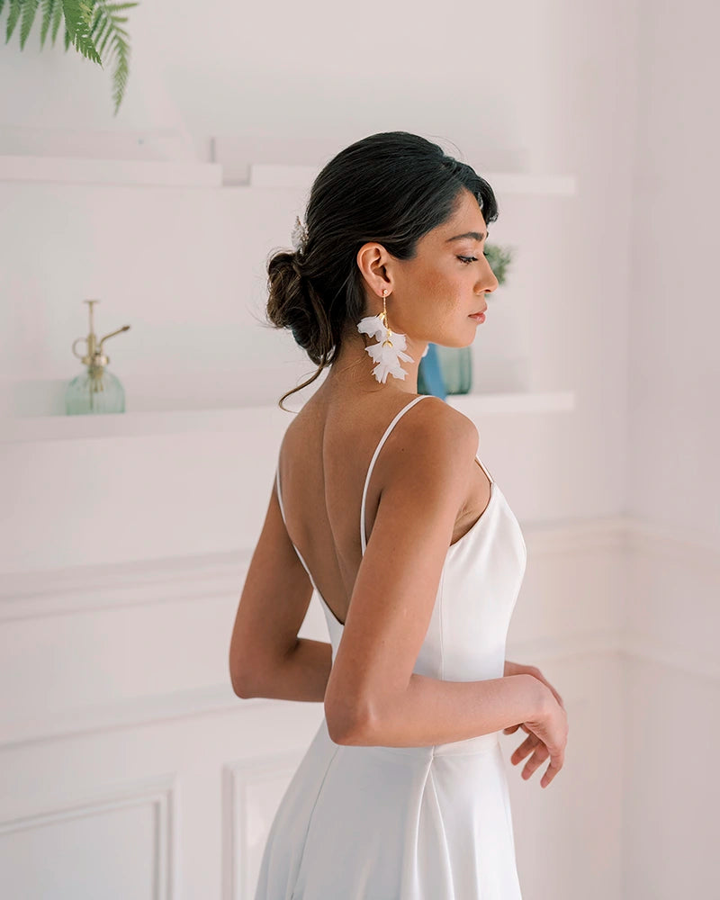 Titia boucles d'oreilles mariée Romantiques - Atelier Sarah Aime 