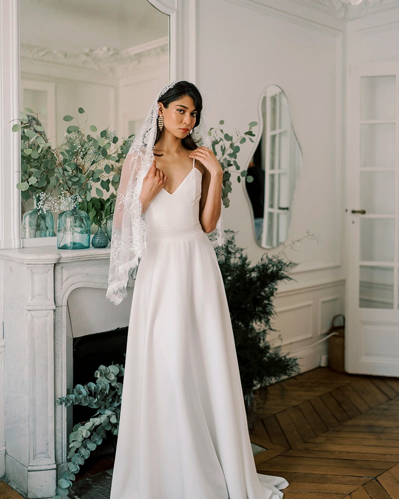 Zaha – Boucles d’oreilles perles  chandelier pour mariée