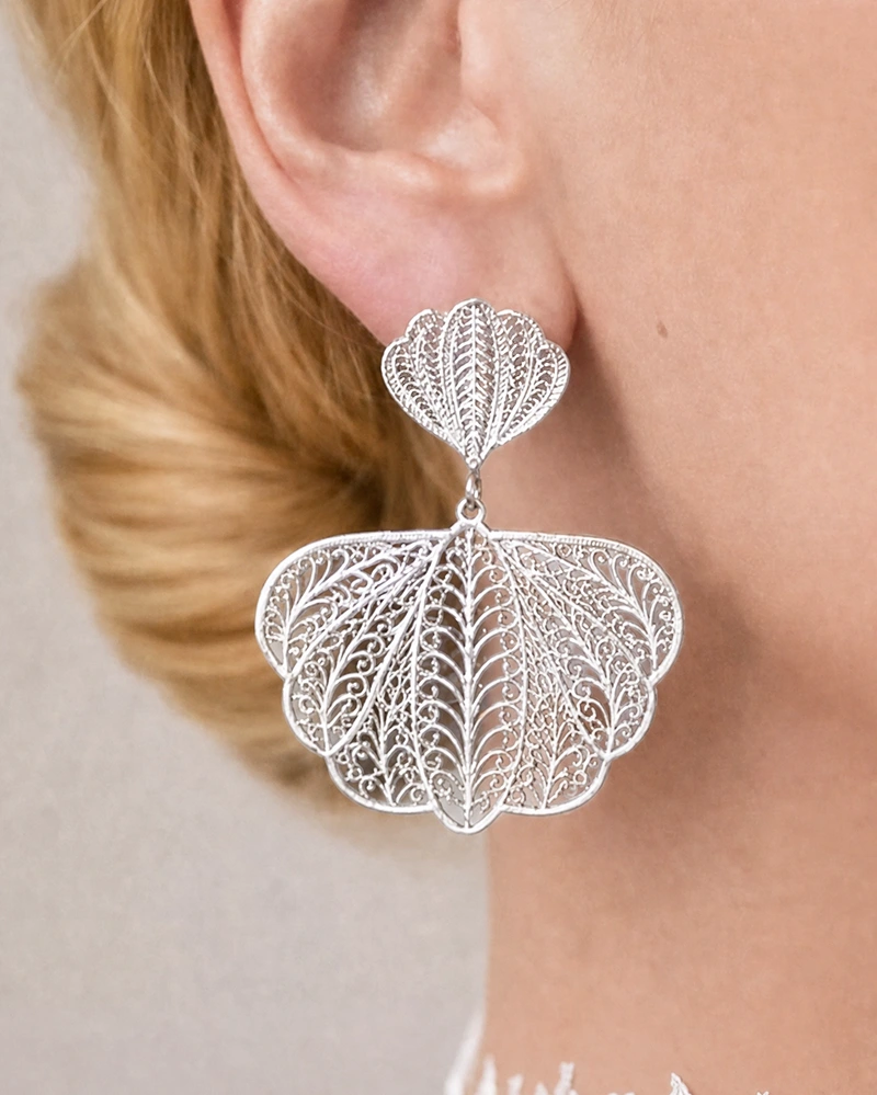 Boucles d'oreilles mariée Carmin - bijoux mariage - Atelier Sarah Aime