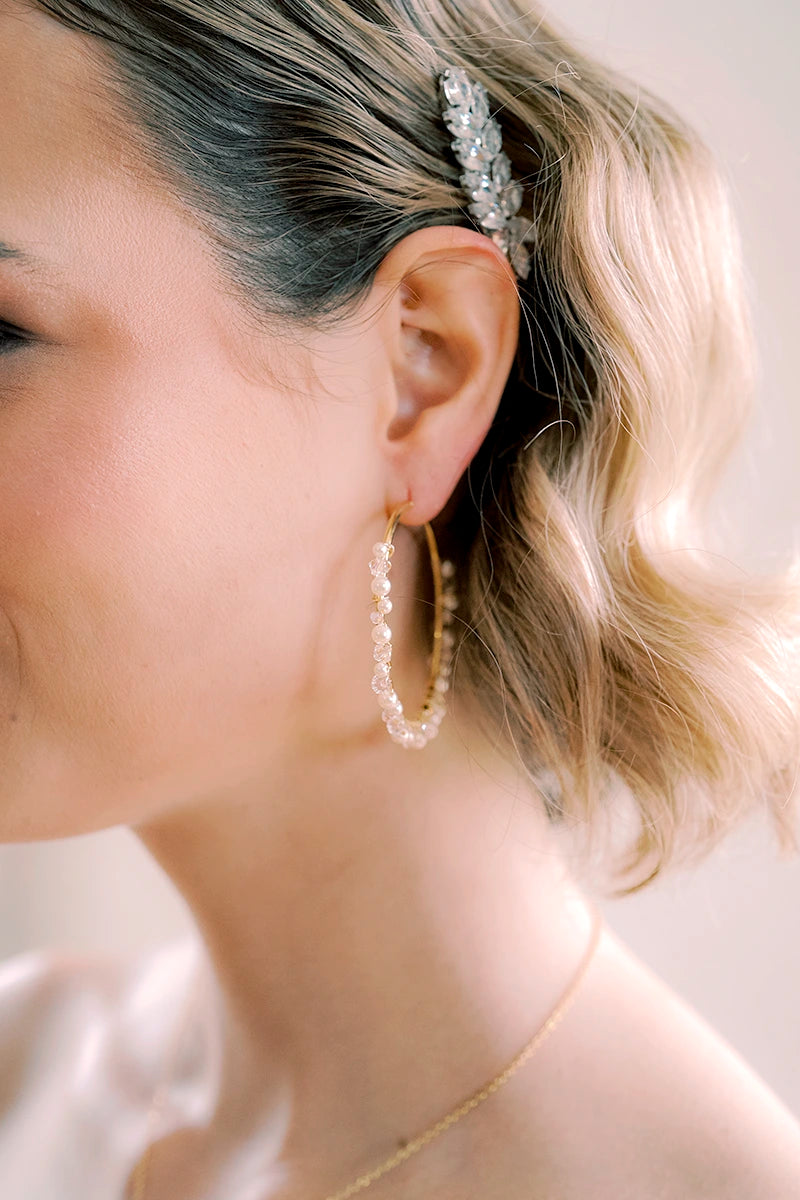 Créoles perles mariée