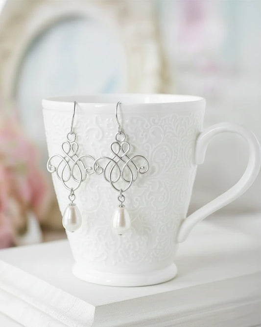 Circé – Boucles d’Oreilles Mariée perles