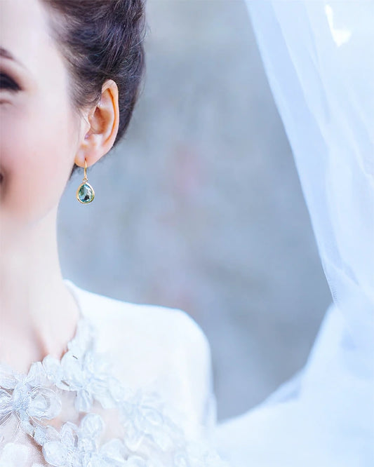 Erine – Boucles d’Oreilles Mariée verte Erinite