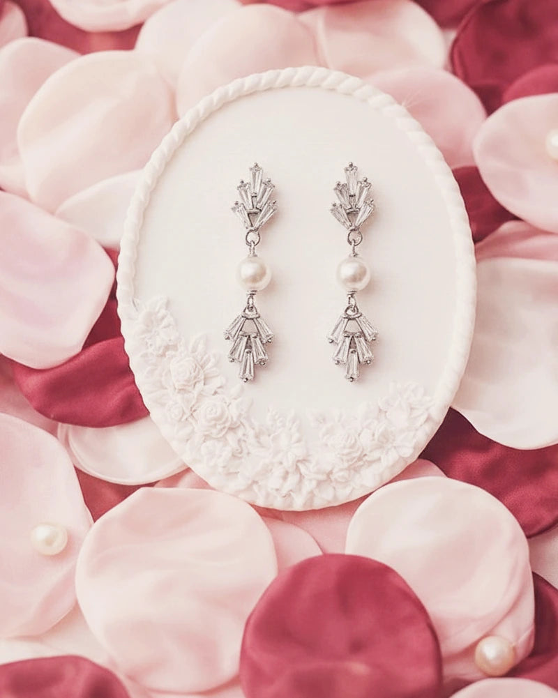 Zoé – Boucles d’Oreilles Mariée Perles