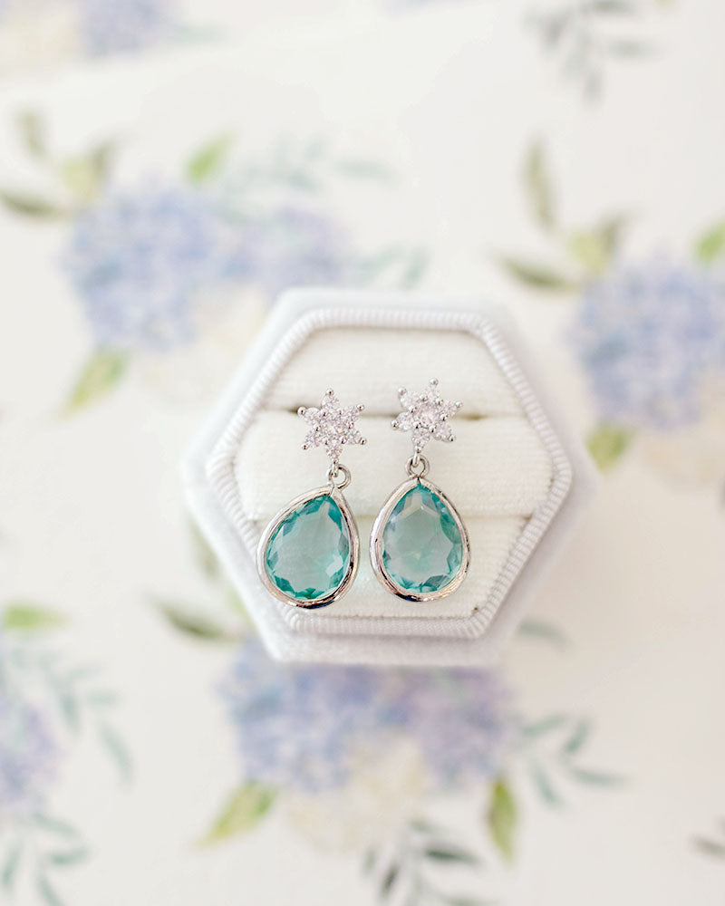 Boucles d’oreilles mariée Elsa – création française Atelier Sarah Aime