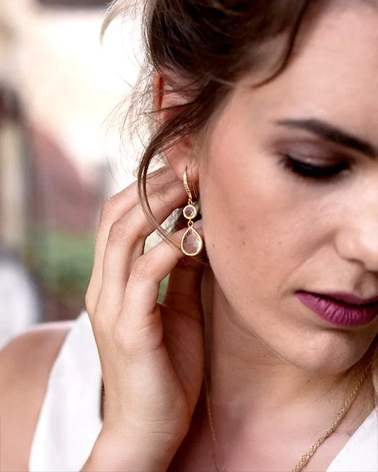 Boucles d’oreilles mariage  Jade – création française Atelier Sarah Aime  