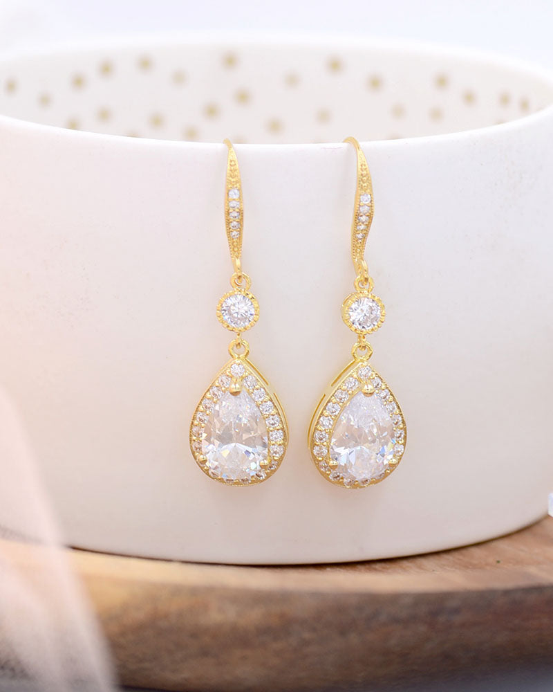 Boucles d’oreilles mariée Souad – création française Atelier Sarah Aime