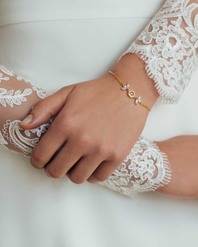 Bracelet de mariée Catnys – pierre sur chaîne fine pour mariage raffiné

