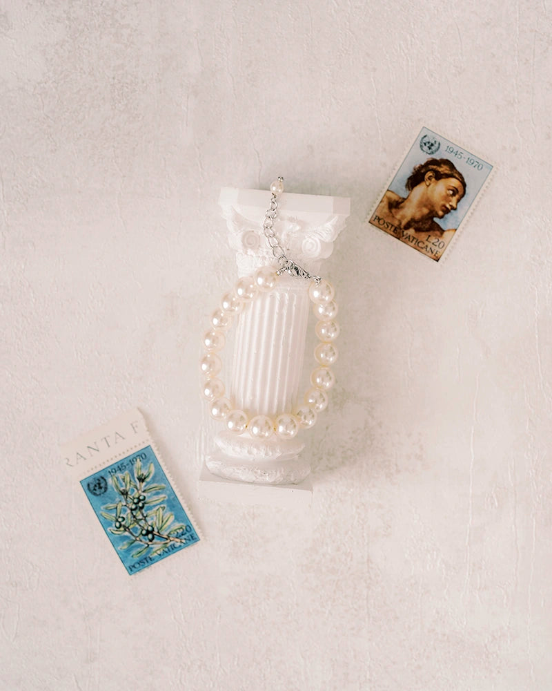 Apolline – Bracelet Mariée Solitaire Perle Nacrée