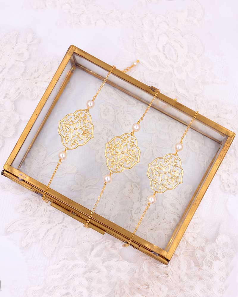 Bracelet de mariée Eliott – perles nacrées ivoire pour un poignet élégant

